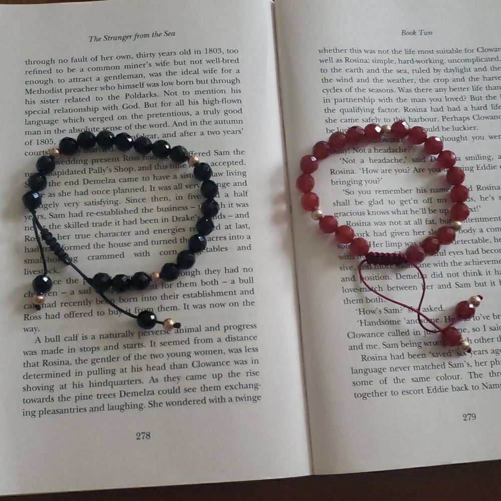 ‎Two Red and Black Adjustable Ankle Bracelets - Picture 3 of 3